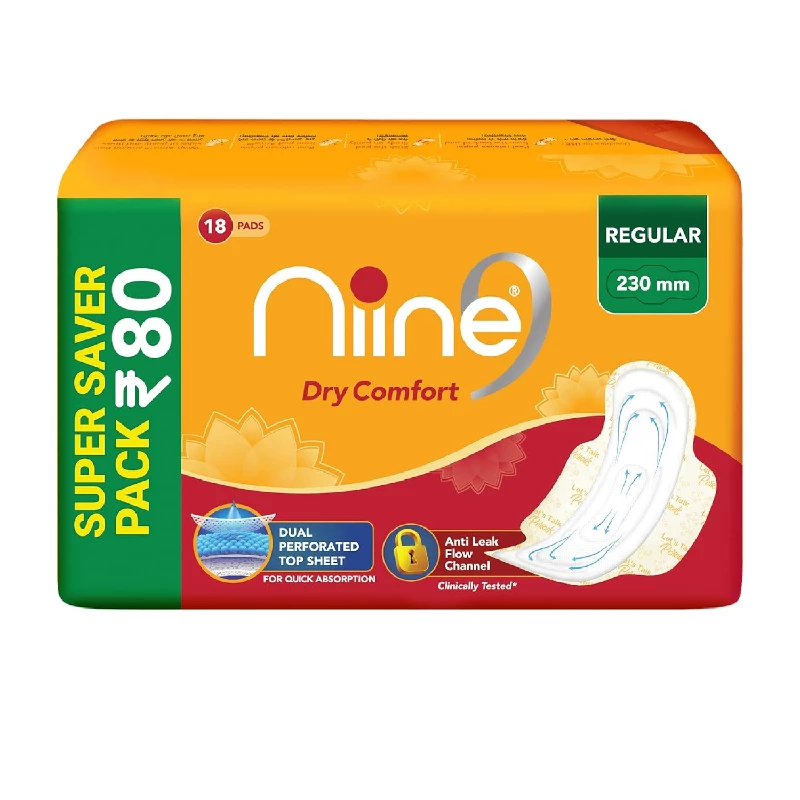 Niine Dry Comfort Regular Sanitary Pads, 18 Pads-1.webp